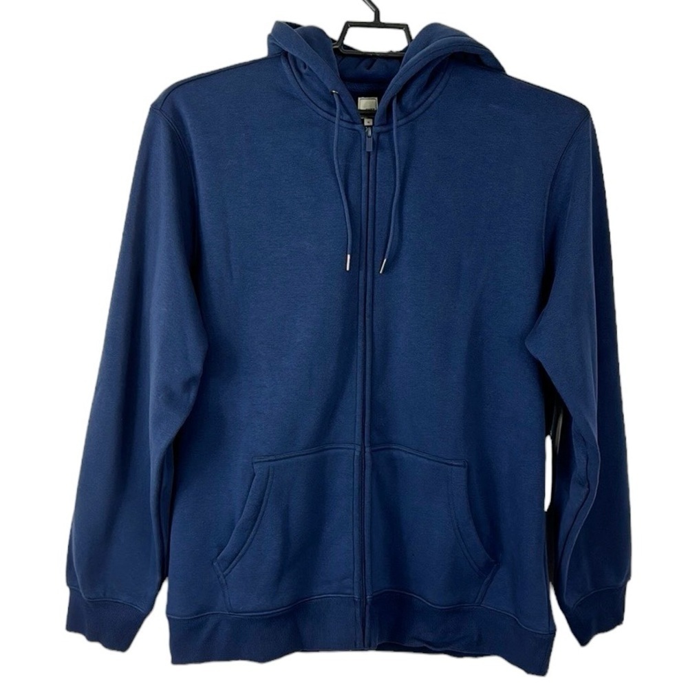 Swet Tailor Men's XL Stretch‎ Fleece Zip Hood Sweatshirt Blue NWT